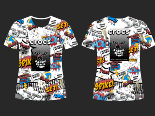 Marškinėlių dizainas tinklinio stovyklai